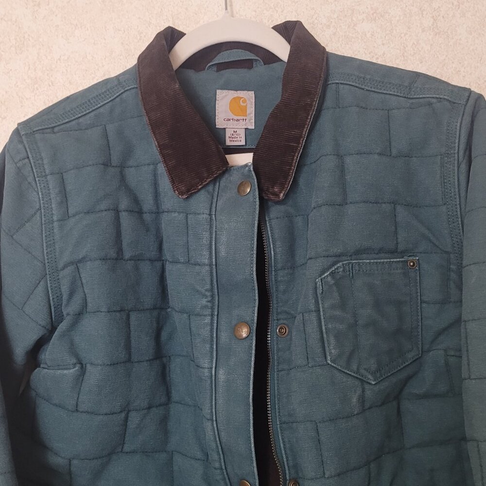 Carhartt Blue Quilted Jacket Womens Size M New Hope Teal - Picture 5 of 15